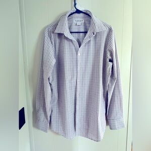 Mizzen + Main leeward men’s dress shirt size medium trim white Cameron plaid